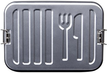 Rammstein Lunchbox Brotdose Denn du bist was du isst Metallic, Offizielles Band Merchandise, Weißblech