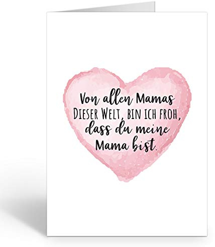 XXL Karte zum Muttertag (A4) | für Mama | Rosa Herz mit Spruch | mit Umschlag | große Muttertagskarte | edle und hochwertige Klappkarte | Besonders