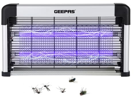 GEEPAS Electric Insect Killer Powerful UV Fly Zapper for Flies, Moth, Mosquitoes & Wasps For Indoor Use | 70m² Coverage | Removable Washable Tray | Chemical-Free Pest Control | Bug Catcher, 30W