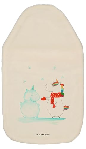 Mr. & Mrs. Panda Wärmflasche Einhorn Schneemann - Geschenk, Unicorn, Einhorn Deko, Kuchen, Kinderwärmflasche, Wärmekissen, Kleine Wärmflasche,