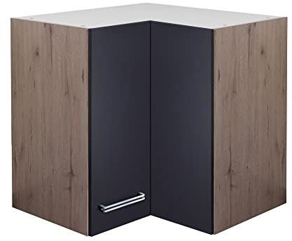 Eckhängeschrank Küche - 60 cm breit - Anthrazit San Remo Eiche – Lino