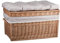 e-wicker24 - Baule, grande cesta in vimini, con cuscino seduta