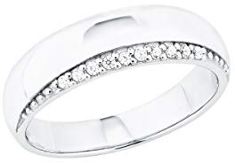 s.Oliver Ring 925 Sterling Silber Damen Ringe, mit Zirkonia synth., Silber, Kommt in Schmuck Geschenk Box, 2027569