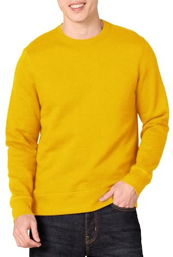 Amazon Essentials Men's Fleecetröja med rund hals (finns i Big & Tall), Guld, M