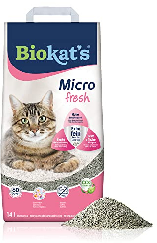 Biokat's Micro fresh Katzenstreu mit Sommer-Duft - Klumpstreu aus Bentonit mit extra feiner Körnung für hohe Ergiebigkeit - 1 Sack (1 x 14 L)