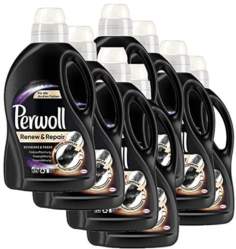 Perwoll Renew & Repair Schwarz & Faser, Feinwaschmittel, 192 (8 x 24) Waschladungen, für schwarze Wäsche