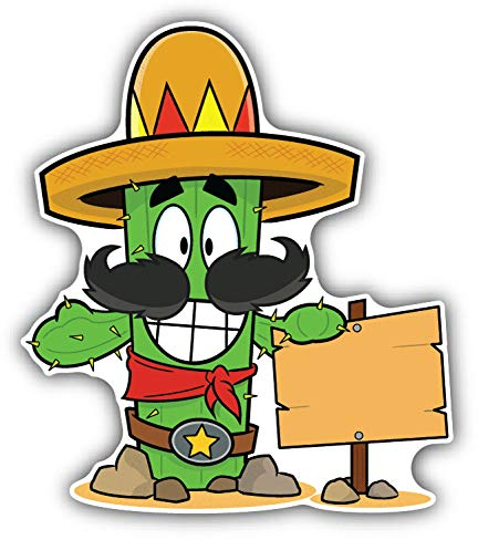 10cm! Klebe-Folie Wetterfest Made-IN-Germany Kaktus Cartoon Comic H1375 UV&Waschanlagenfest Auto-Aufkleber Sticker Decal