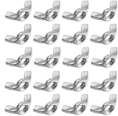 TERF® 20 Pcs Butterfly Wing Nut M6 Zinc Plated Steel Butterfly Wing Nuts M6 (6mm) Fastening Parts Hand Twist Tighten Wingnut For Multi Purpose Use