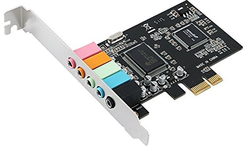 Dciustfhe PCIe Soundkarte 5.1, PCI Express Surround 3D-Audiokarte Fuer PC mit hoher Direct Sound Performance und Low Profile Bracket, schwarz, (160448)