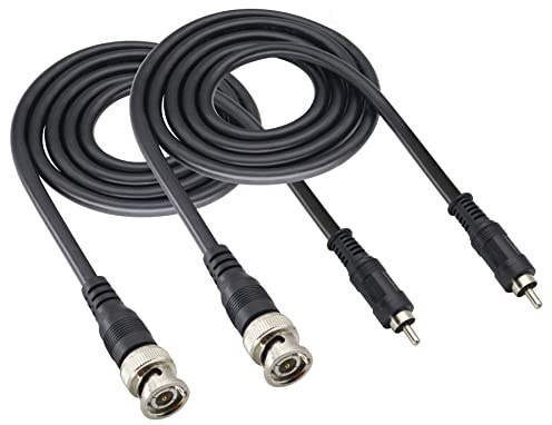 HCFeng 2 Pack/3.3ft BNC to RCA Adapter Cable | BNC to RCA Adapter Male 75 OhmCableRG59U B-N-C Ma-le to R-C-A Male Video Cable for CCTV Camera System[2pack/3.3ft]