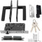 Euro Lock Door Handle Black Door Handles with Lock and Key Box Lock Door Handle Lock Set Aluminum Door Lock Complete Set with 3 Keys and Door Handle Mortise Locks Mortice Lock Door for Home Bathroom
