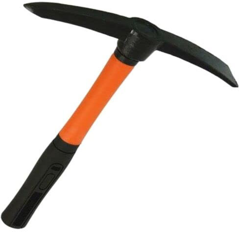 Fibreglass Shaft Mini Mattock - 500g Double-Ended Head with Point and 40mm Blade - 330mm Shaft Length