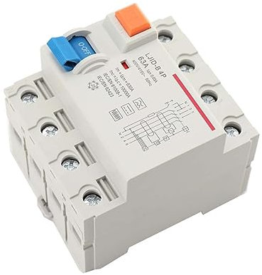 NICCOO Disjoncteur Différentiel 30ma, Interrupteur Différentiel 63A, Disjoncteur Courant Résiduel, Produits de Protection de Circuit 4P