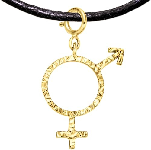 Handgefertigter LGBT Symbol Ketten Anhänger 925 Silber Vergoldet/Platiniert | Queer, Lesbian, Transgender, Non-Binary, Gay, Bisexuell, Asexual, Genderqueer, Pangender, Agender, Neutrois, Bigender, Demi