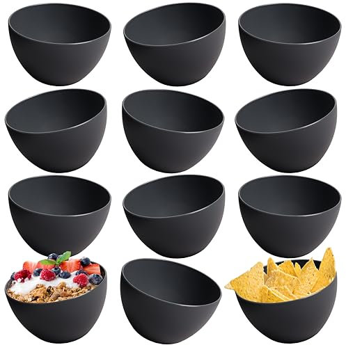 Hausfelder Set di 12 ciotole per cereali, 750 ml, ciotola cucina plastica, ciotola per aperitivo (12 x antracite)