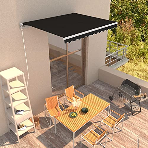 Gelenkarmmarkise,TerassenüBerdachungeinziehbare Markise Handbetrieben 300 X 250 cm Anthrazitideal FüR Den Einsatz Im Freien, FüR TüRöFfnungen, Terrassen, Balkone Und Fenster