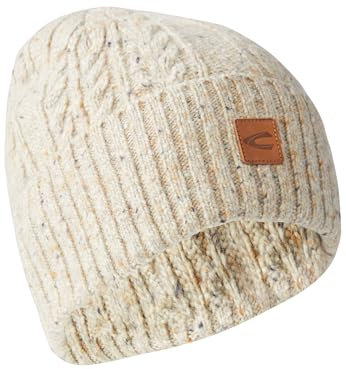 camel active Herren Beanie aus hochwertiger Merino- und Alpakawolle Sand, Menswear-OS