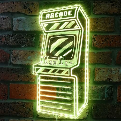 AdvPro Arcade-Spielzimmer Schild - Rechteckig, Wandmontage, Retro-Stil - Mehrfarbig, 80cm x 80cm - Dekoratives Schild