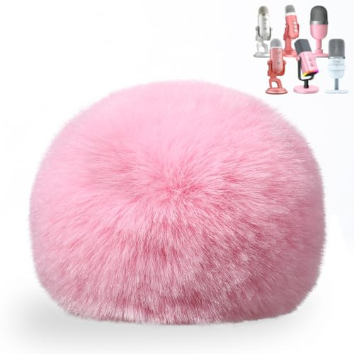 ZealSound Blue Yeti Pop Filter, Furry Microphone Windscreen Foam Cover for Yeti, Yeti X, Yeti Nano, Yeti Pro, ZealSound K66, AM8, SoloCast, Razer Seiren Mini & More USB Mics for Podcasting, Pink