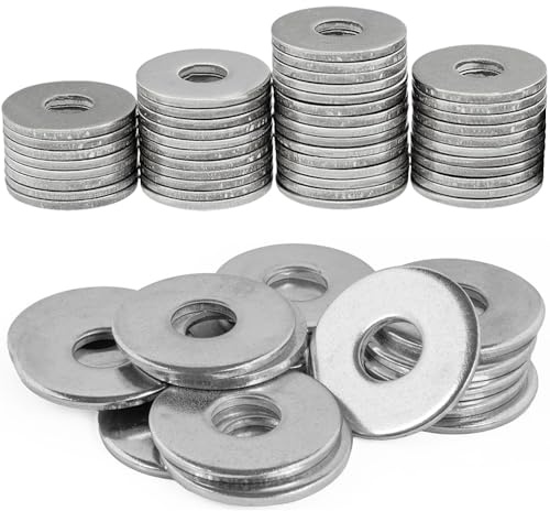 M6 Unterlegscheiben 100 Stk, Unterlegscheiben Edelstahl M5, Metallscheiben für Schrauben & Muttern & Gewinde