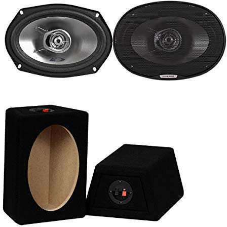 Mediadox 16x23cm (6x9) Auto Oval Lautsprecher/Boxen/Speaker Set von Alpine (SXE-6925s) + MDF Gehäuse - 280 Watt MAX
