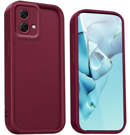 WBWONE Funda para Motorola Moto G84 5G - Carcasa Protectora de Silicona Premium con Diseño Elegante y Antigolpes - Vino Rojo