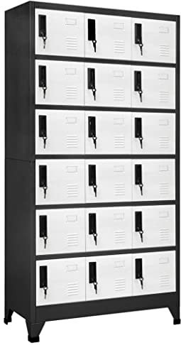 Generisch Schließfachschrank Anthrazit und Weiß 90x40x180 cm Stahl,jiangboyue-339832