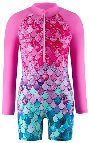 Atorcher Swimming Costume for Girls One Piece Swimsuit Rash gurad Swimsuits Long Sleeve Swimwear Bathing Suit Suit High Neck Swimwear