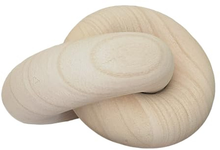 Decoración de nudo de madera para mesa de centro, cadena de madera natural, decoración de mesa de consola, artículos de decoración bohemia para el hogar, sala de estar, estantería, comedor (natural)