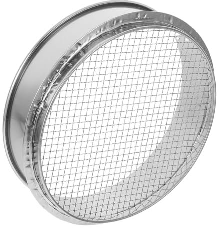 POPETPOP Cedazo De Jardín y Suelo De Acero Inoxidable 20 Cm Diámetro Malla 6 Mm para Filtrar Tierra, Arena y Rocas Jardinería y Compost, Herramienta Resistente para Exteriores