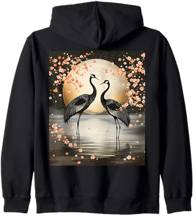 Dos Grullas Negras Sudadera con Capucha