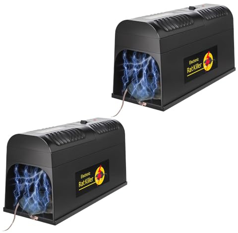 2X Piege a Rat Electrique, Piège à Souris 7000V Tension puissante pour Tuer Les Rats instantanément, Piège à Rat pour Cuisine Maison -Efficace sur Petit Souris