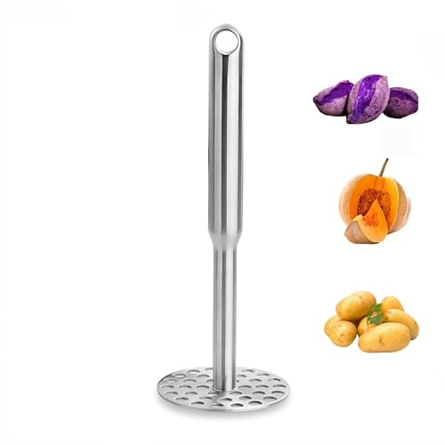 Potato Masher Manual Potato Press for Kitchen Tool,Heavy Duty Stainless Steel Potato Masher Kitchen Tool & Food Masher Potato Smasher Perfect for Bean, Vegetable, Fruits, Avocado, Meat