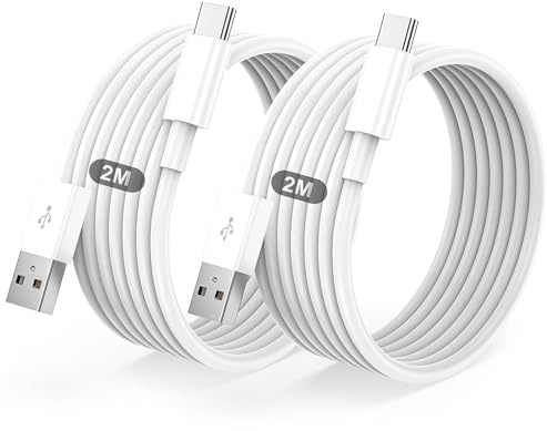 Cavo USB Type-C,Per Originale Cavetto USB C Cellulare Ricarica Rapida 2Pezzi 2M+2M,Per iPhone 17/Air/Pro Max/16/15/Pro/Plus/Pro Max,Per Samsung Galaxy S24/S23+/Ultra/S22/A53/A54/iPad Pro/Air/cavi