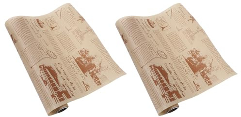 MOTHNUR 2 rollos Papel para Hornear de Estilo Vintage Papel de Cocina para Absorber Aceite para Repostería para Pizza Pan y Aperitivos
