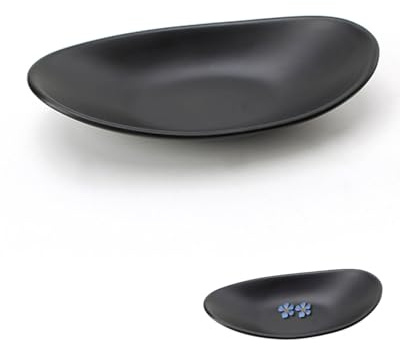 JUKOTA 1 pezzo Nero svuotatasche, 18x10cm, Vassoio ovale per ciotole, svuota tasche da ingresso, porta caramelle da tavolo, centrotavola moderno design