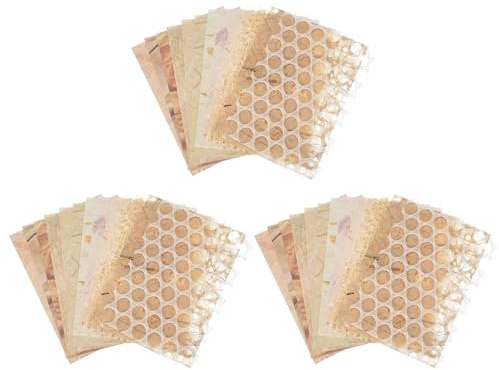 QUARKZMAN 45 Hojas De Papel Para Scrapbook Con Textura, Set Variado De Papel Especial Y Malla De Tela Para Materiales DIY De Scrapbooking, Journal, Tarjetas, Collage Y Adornos, Beige
