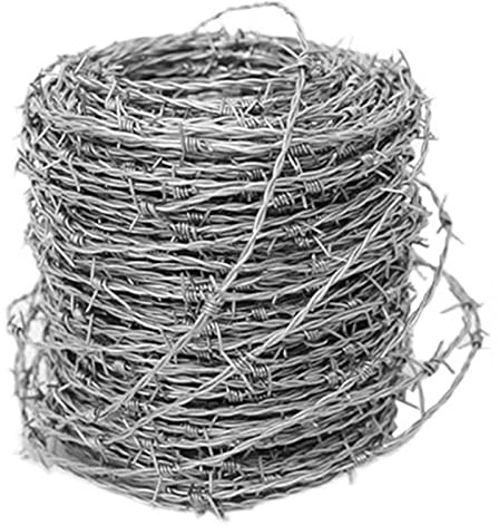 Valla de alambre de púas de acero inoxidable de 1,8 mm a 10 m, resistente al óxido, con 4 puntos afilados, decorativa para jardín, patio, pasto y elegante