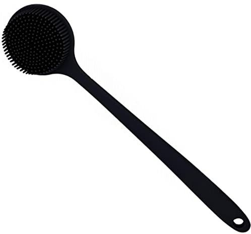 Duschborste för kropp, silikon kroppsskruber, långt handtag bakskrubbare för dusch, silikonborste för, srushback exfoliator