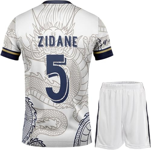 Mokiss #5 Zidane Maillot Enfant Édition Spéciale Dragon pour Enfants, Shorts, Tailles Jeune