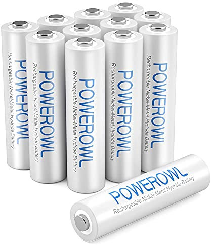 POWEROWL 12 x AAA Rechargeable Batteries for Cordless Phones, 1000mAh 1.2V NiMH Rechargeable Battery, Low Self Discharge
