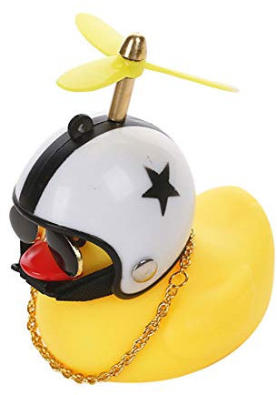 Scucs Pequeño pato amarillo para decoración de coche cortaviento patito con casco accesorios de coche