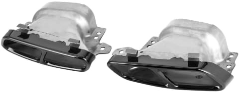 Auspuffblende, Yctze 2er Quad Auspuffblenden Edelstahl Ersatz für AMG W176 CL C117 2013-2018(Galvanisieren schwarz)