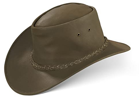 Black Forest Fox® Melbourne Western Cowboy Leder Wickel Hut Flex-Hat in 4 Farben …