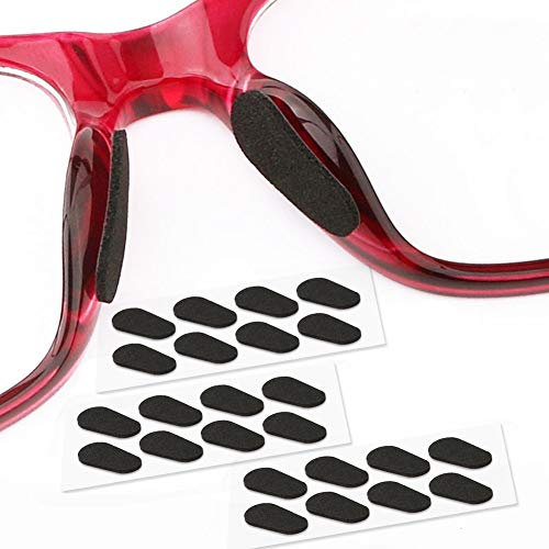Weiche Schaumstoff Nasenpads Selbstklebende Anti-Rutsch Brille Nasenpads, Dünne Nasenpads für Brillen Sonnenbrillen Brillen,12Paare,1.0MM Schwarz