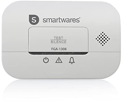 Smartwares FGA-13081 Rilevatore di monossido di carbonio - sensore da 10 anni - batterie da 3 anni - Con display e pulsante di prova