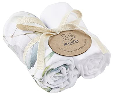 Rotho Babydesign Musselintücher 2er Set - Stoffspucktücher - Mullwindeln - Babyset - farbig