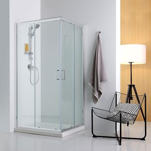Kiamami Valentina - Cabine de douche 70x120 complète avec receveur de douche en céramique h 6cm.