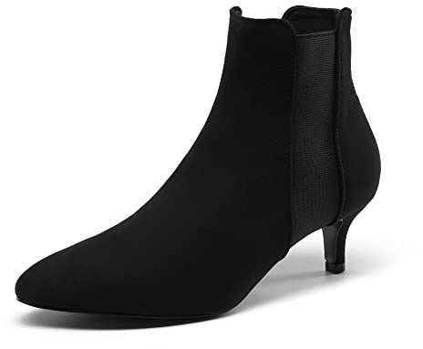DREAM PAIRS Botines de Mujer Tacon on de Aguja Botas al Tobillo Invierno,Size 40,Negro/Cuadros,SDAB2213W-E