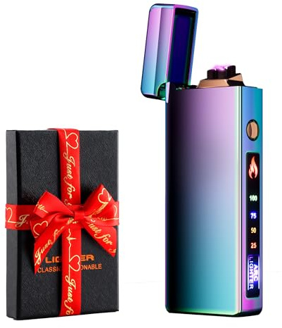 Dachance Accendino elettrico personalizzato regalo antivento ricaricabile USB doppio arco per campeggio regalo di San Valentino